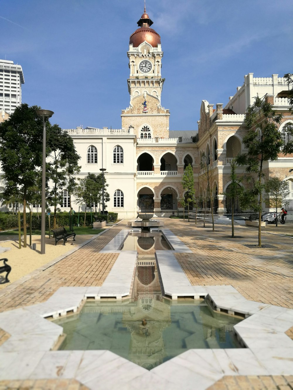 a large building with a clock tower