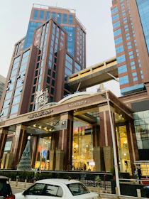 a building with a sign on it