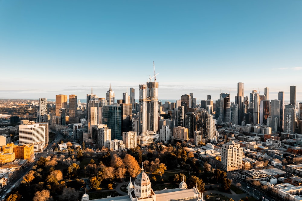 a city with tall buildings