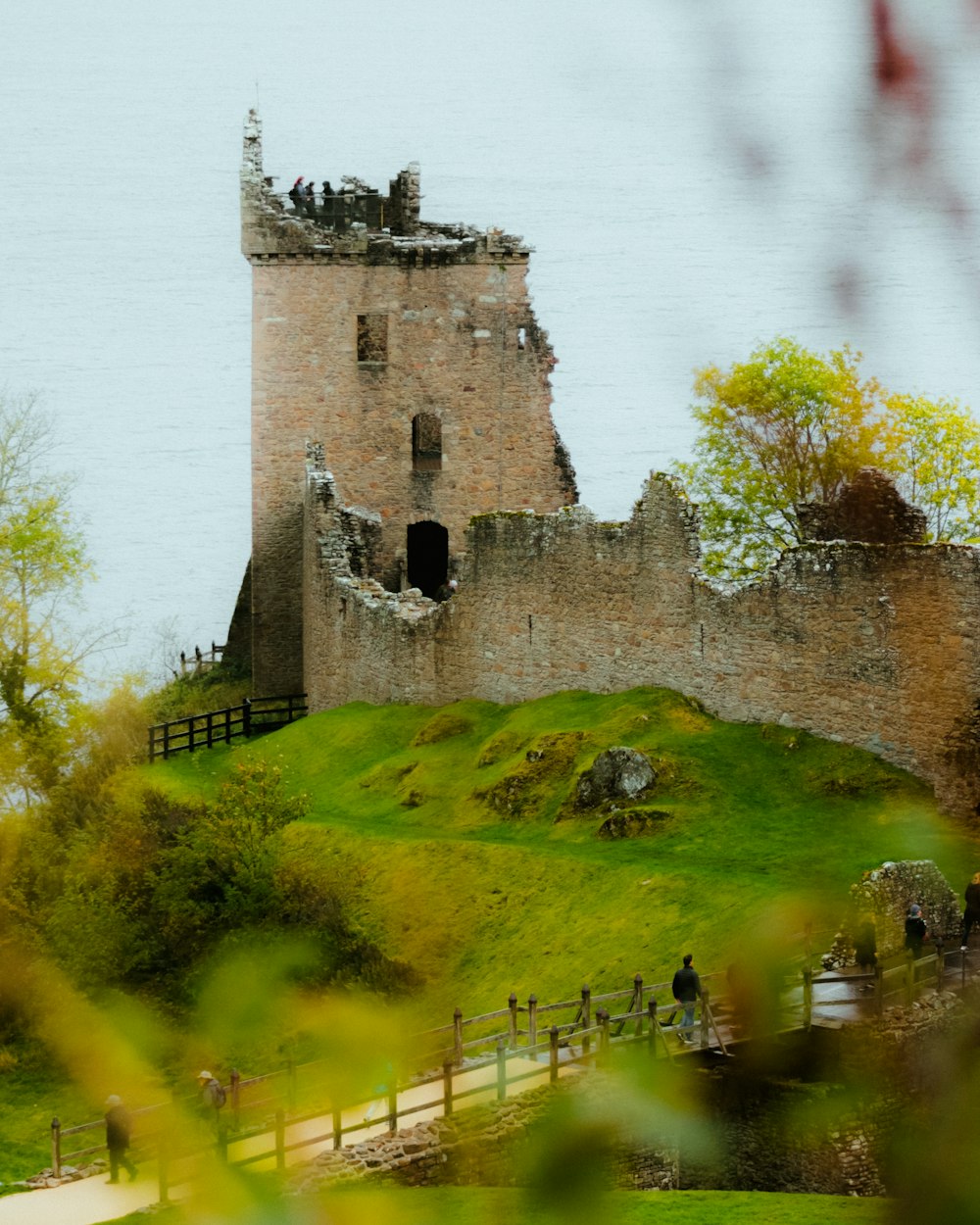 a castle on a hill