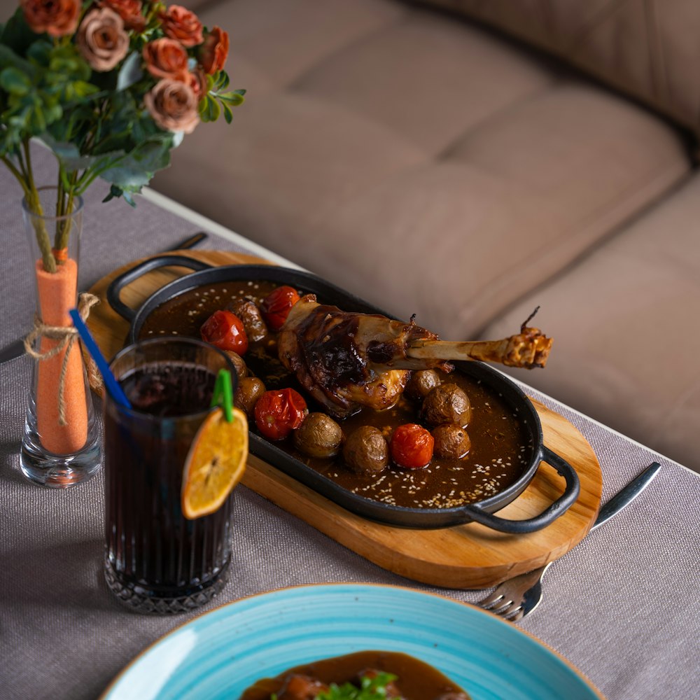 a bowl of food on a table