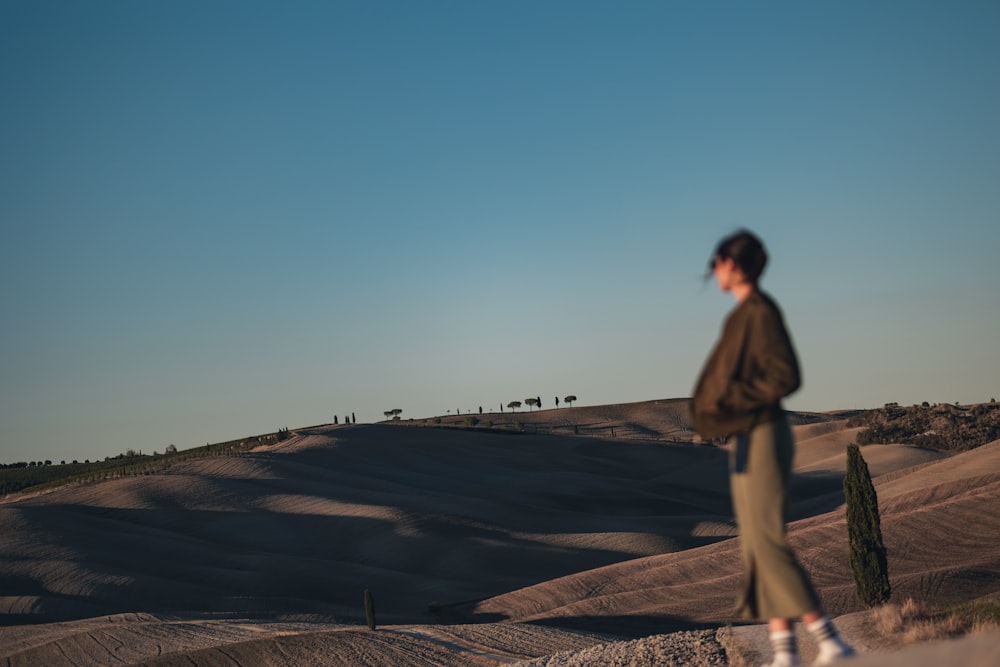 a person standing on a road