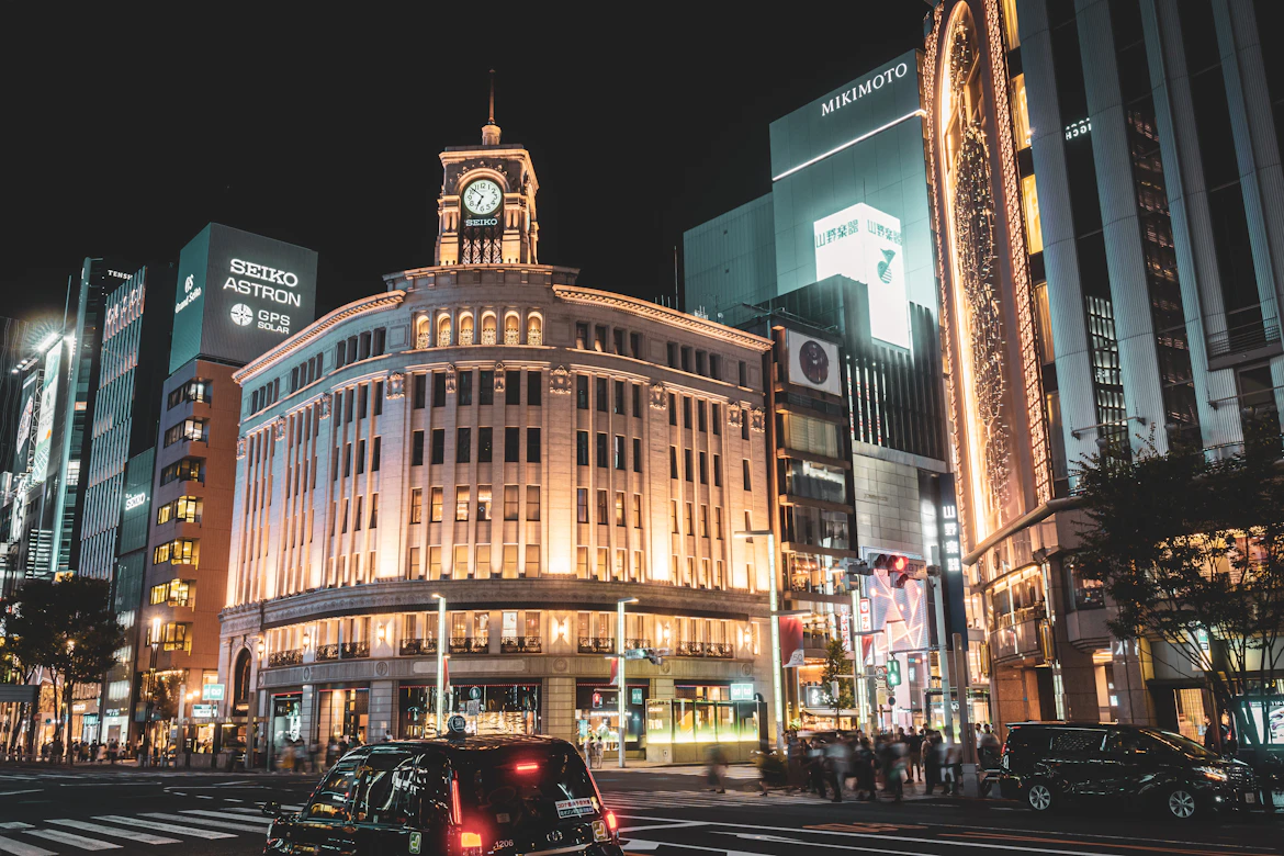 Ginza high-end shopping district Tokyo