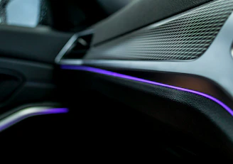 a close up of a car's dashboard