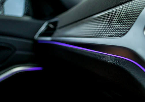 a close up of a car's dashboard