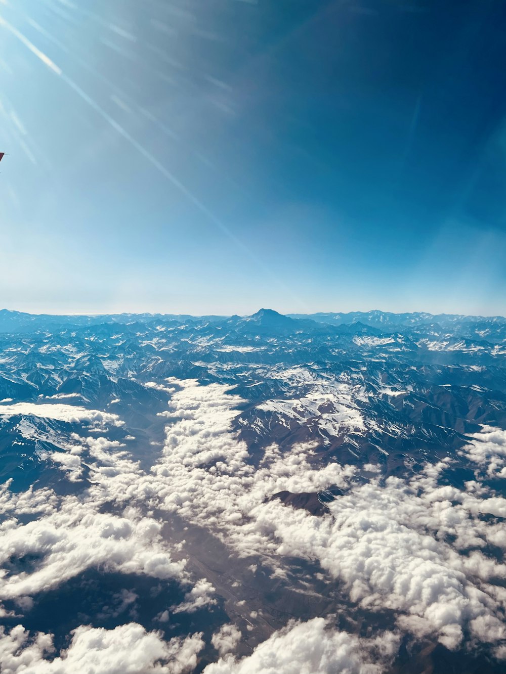 a view of a mountain range from above