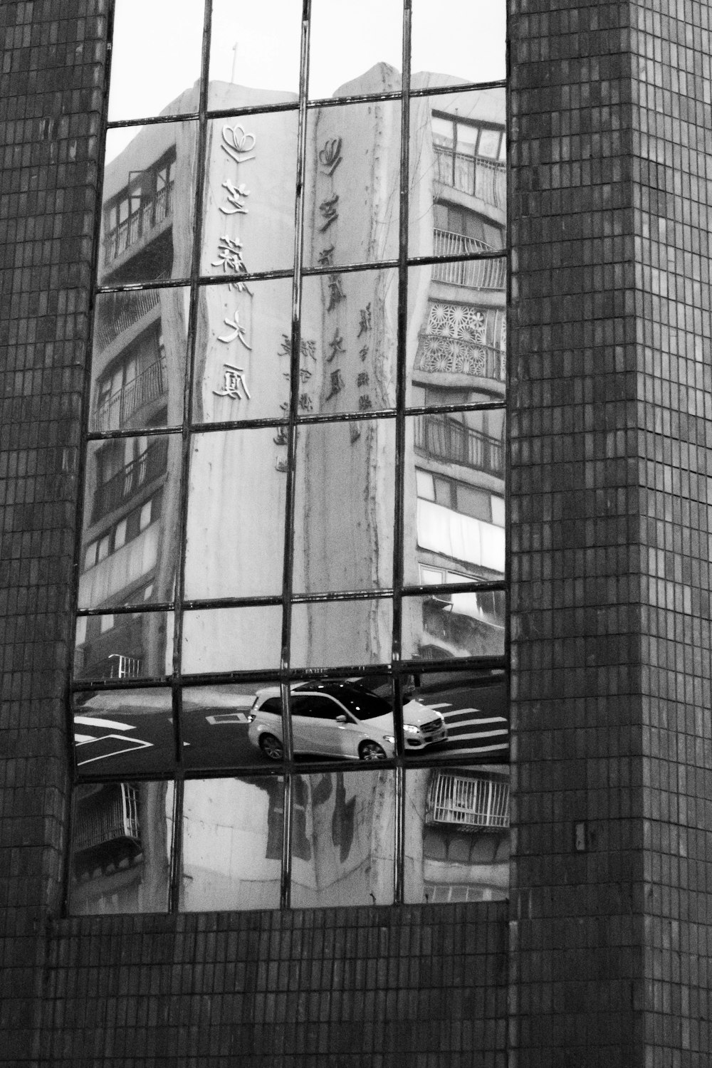 a car parked outside a building