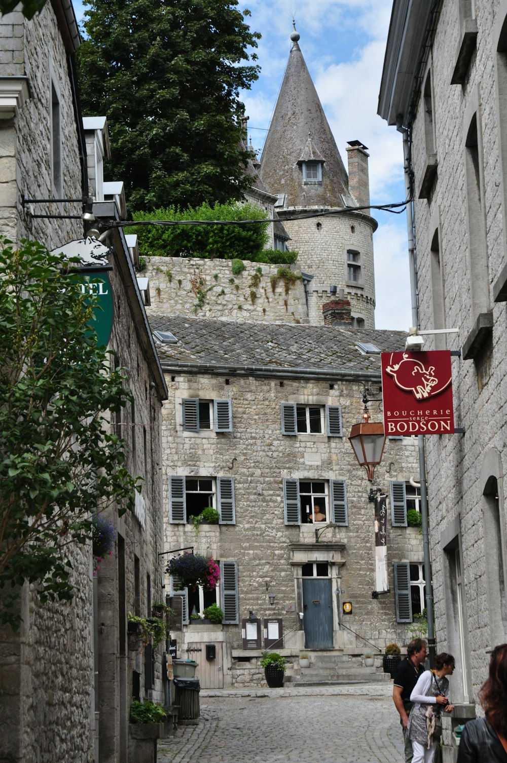 a stone building with a tower