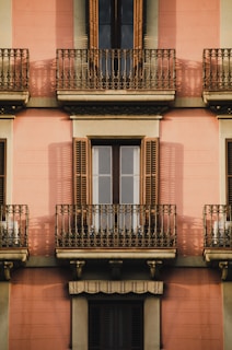 a balcony with a gate