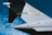 A close-up view of the tail section of a military aircraft with the text 'AMC CHARLESTON' and '50107' on it, featuring an American flag and a blue stripe with a symbol. The background consists of a clear blue sky with scattered clouds.