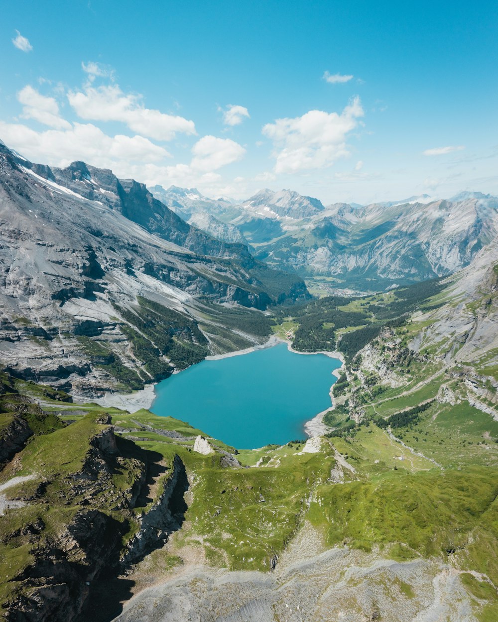 a lake in a valley