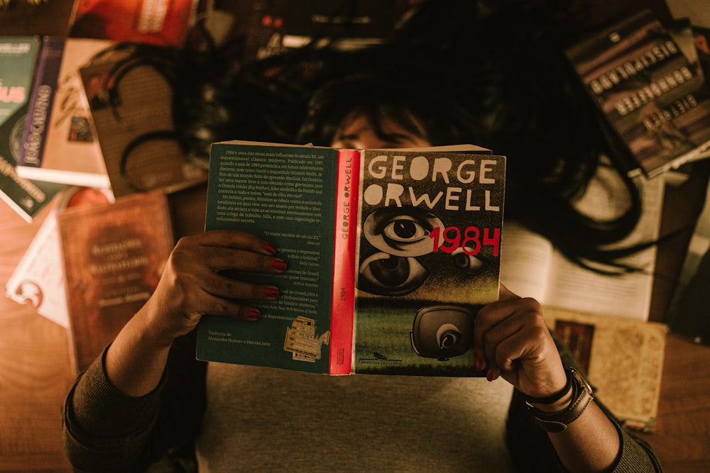 a person holding a book