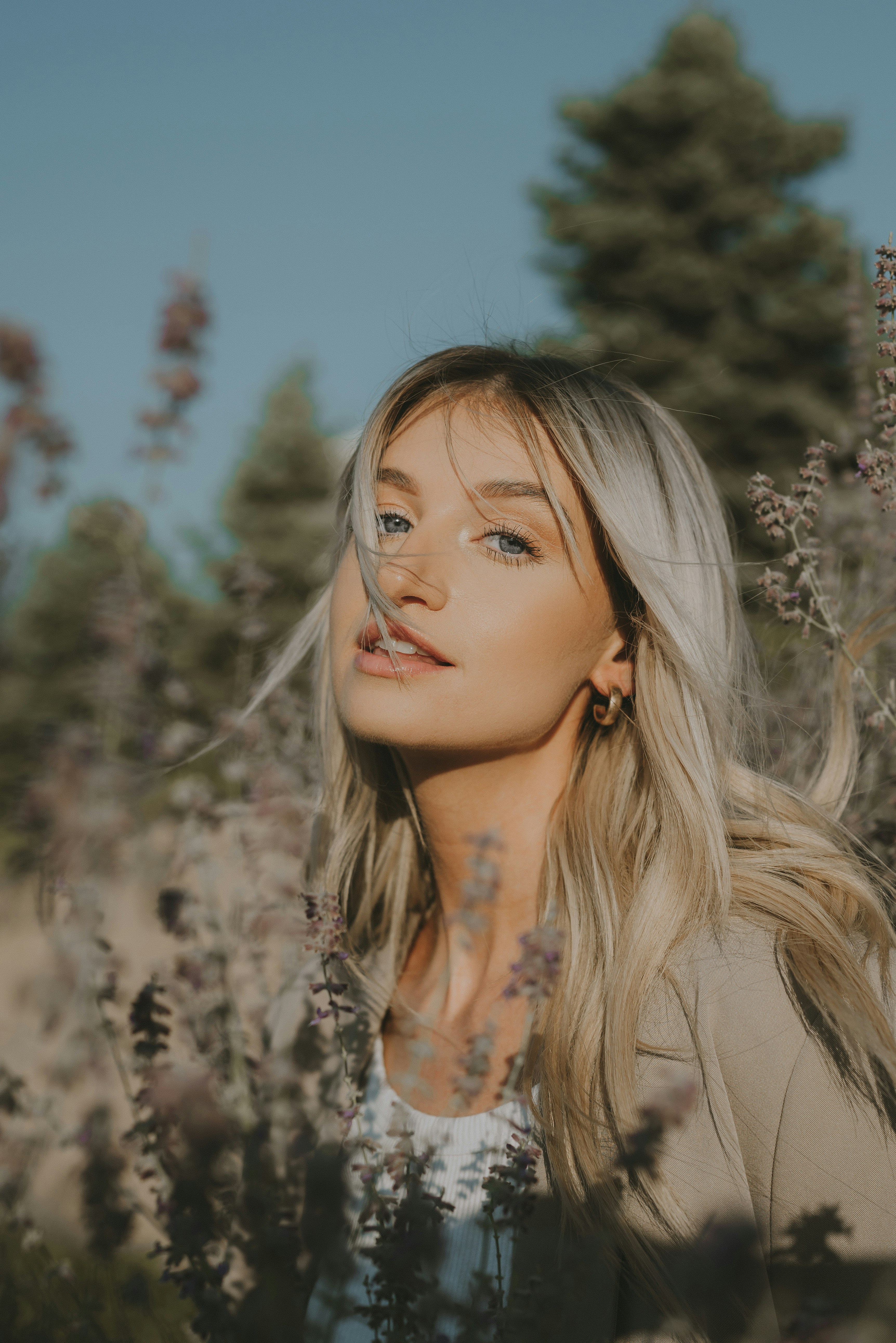 a woman with long hair