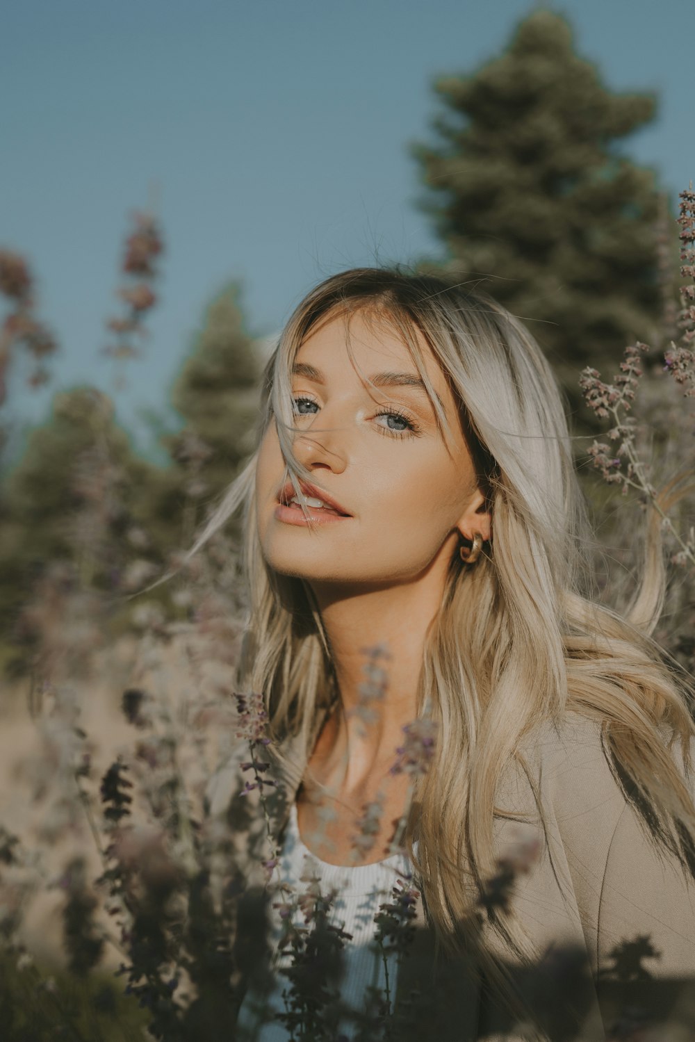 a woman with long hair