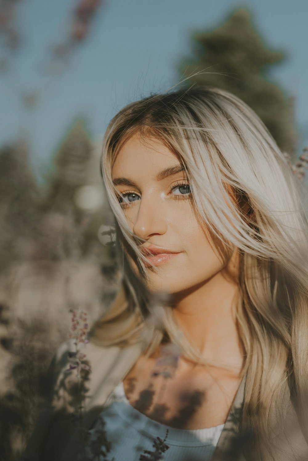 a woman with long hair