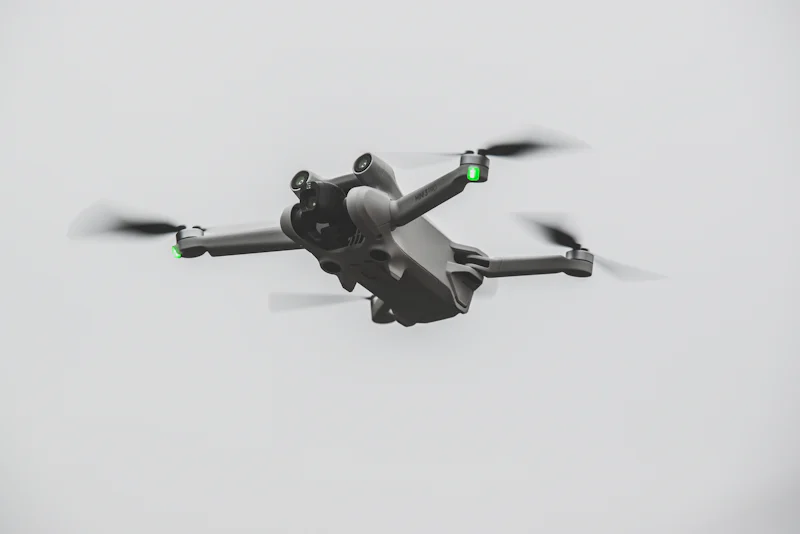 Industrial drone in flight