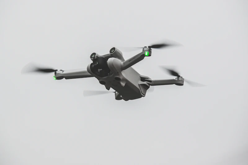 Surveillance drone in flight