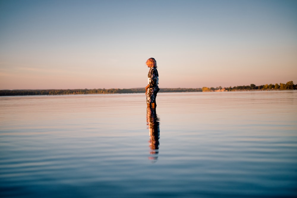 a person standing in a body of water