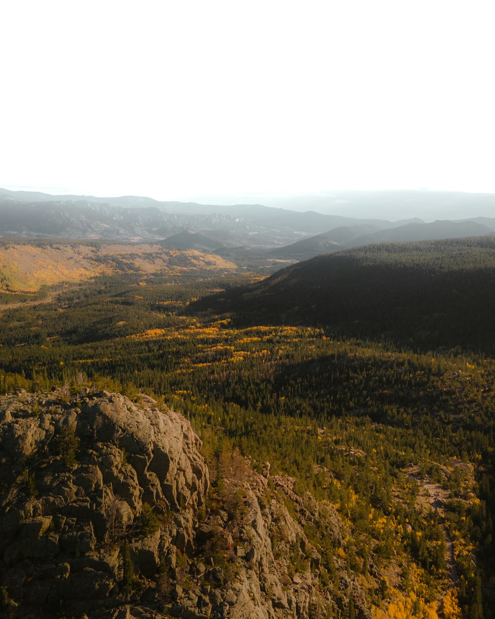 a landscape with hills and trees