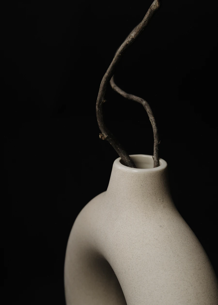 Close-up detail of a handthrown ceramic vase surface and glaze texture