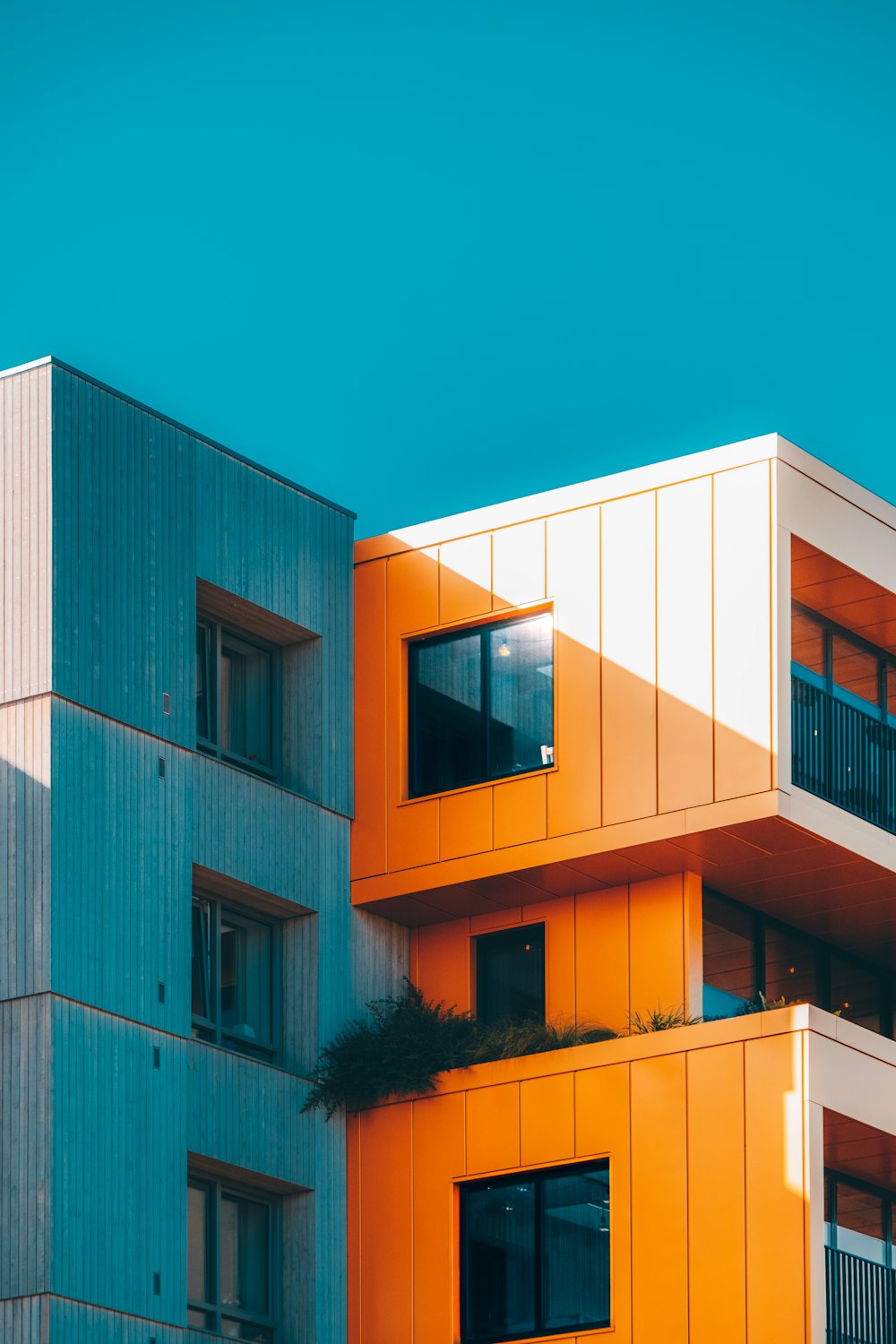 a row of colorful buildings