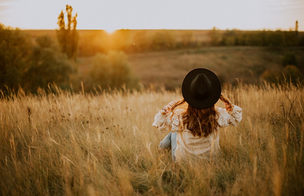 a person in a field