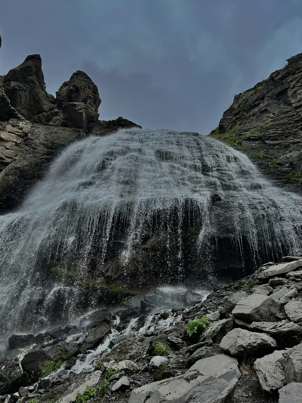 a waterfall in a rocky place