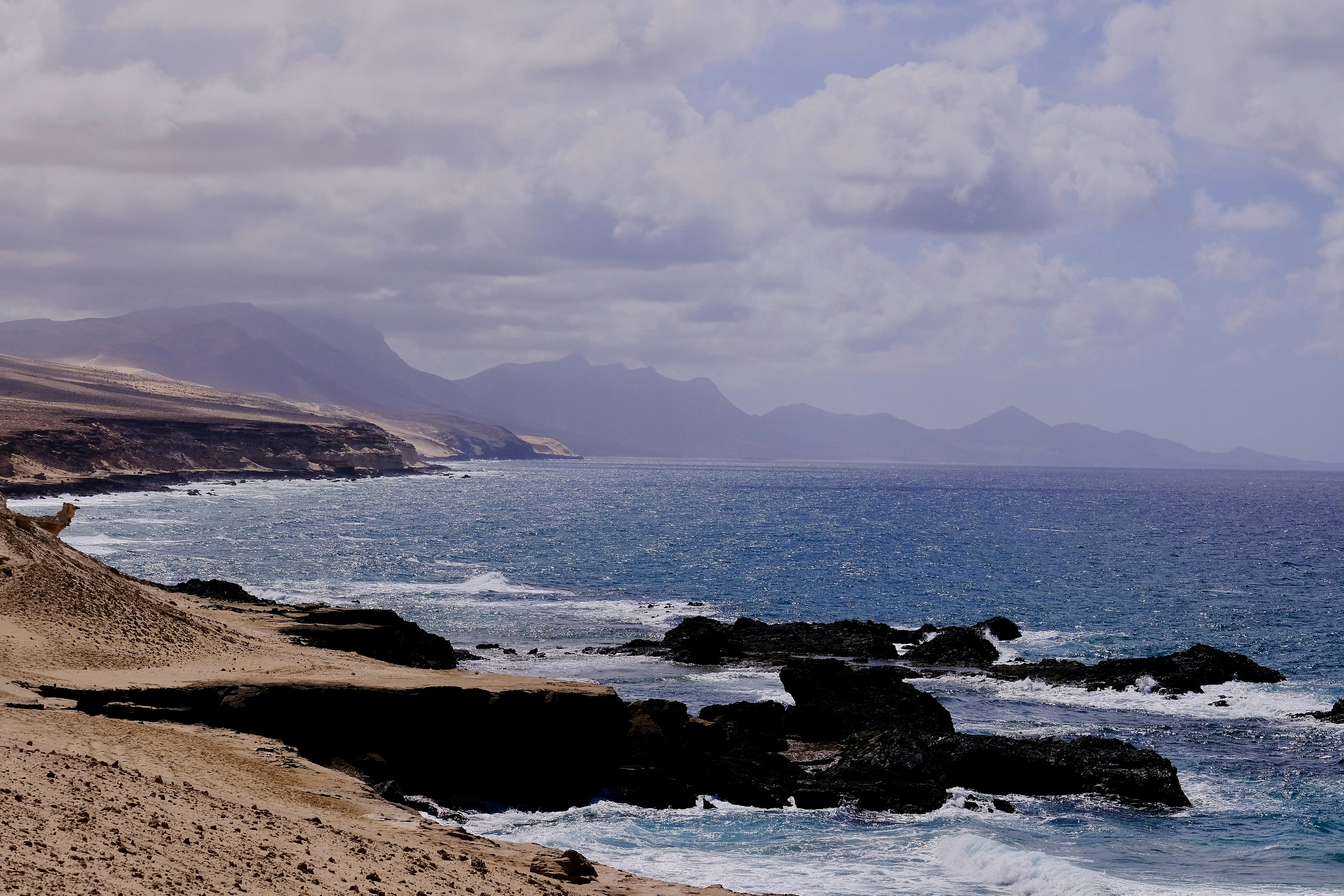 Coastal cliffs and the ocean