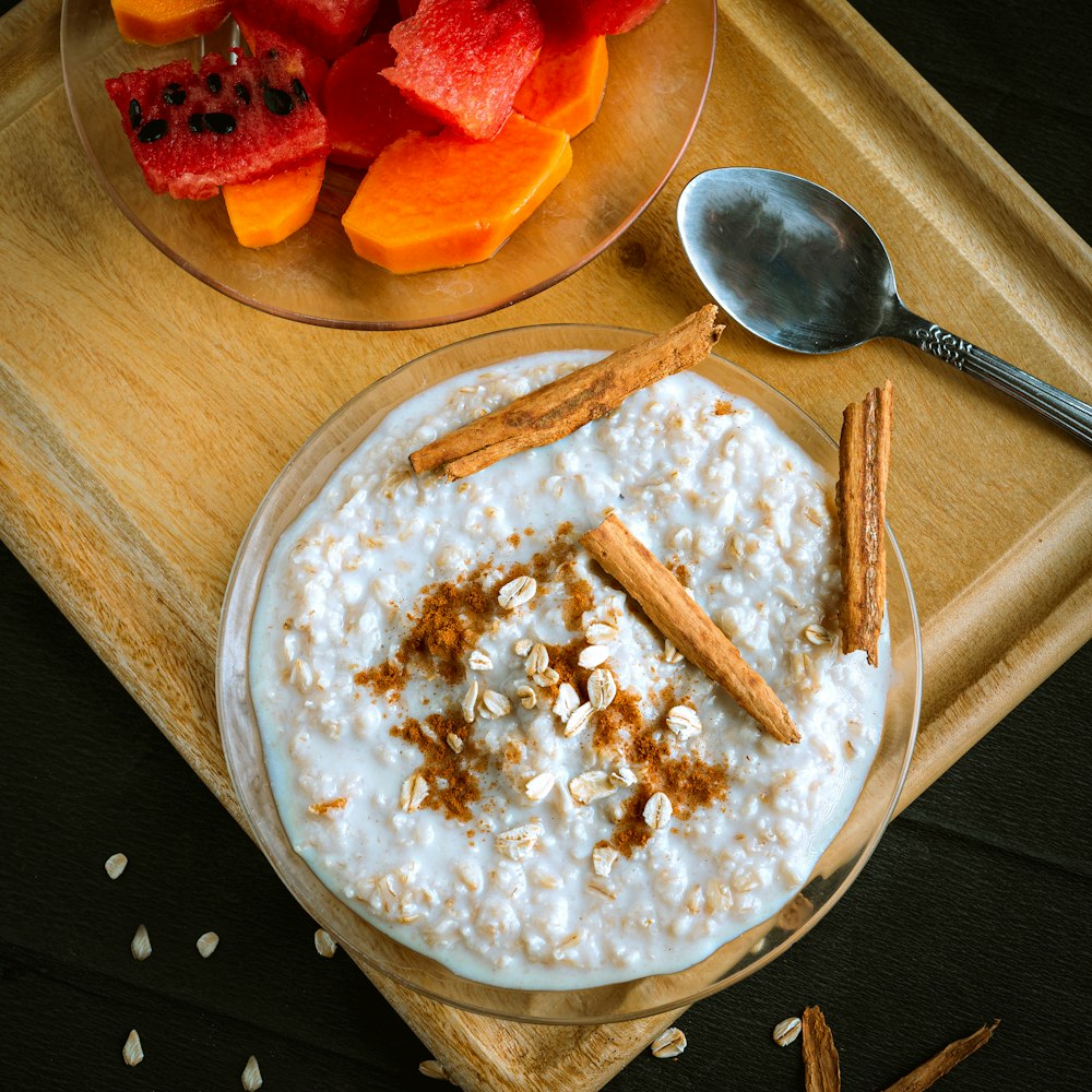 a bowl of food with a spoon