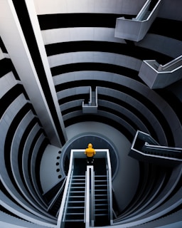 a staircase with a light at the top