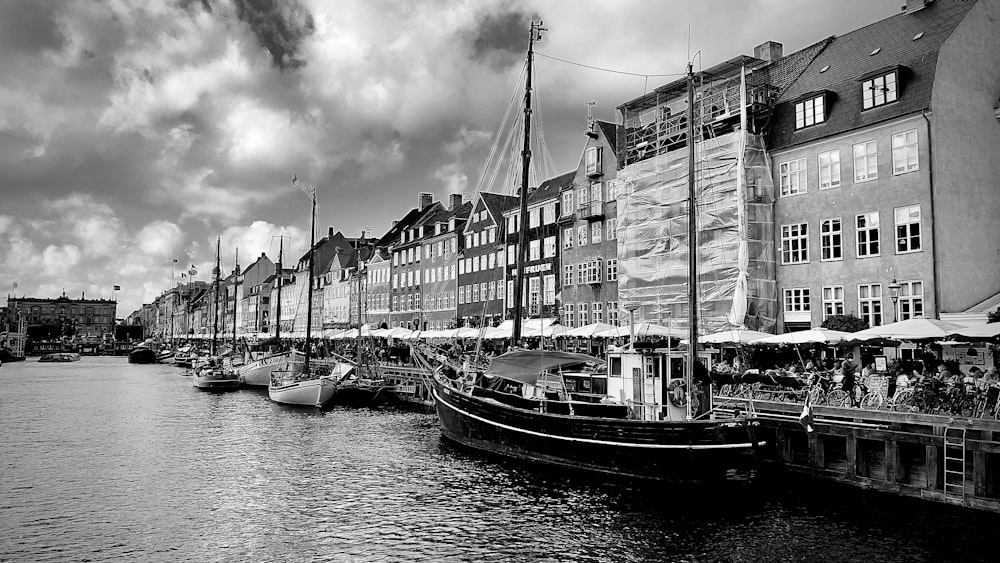 a boat docked in a harbor