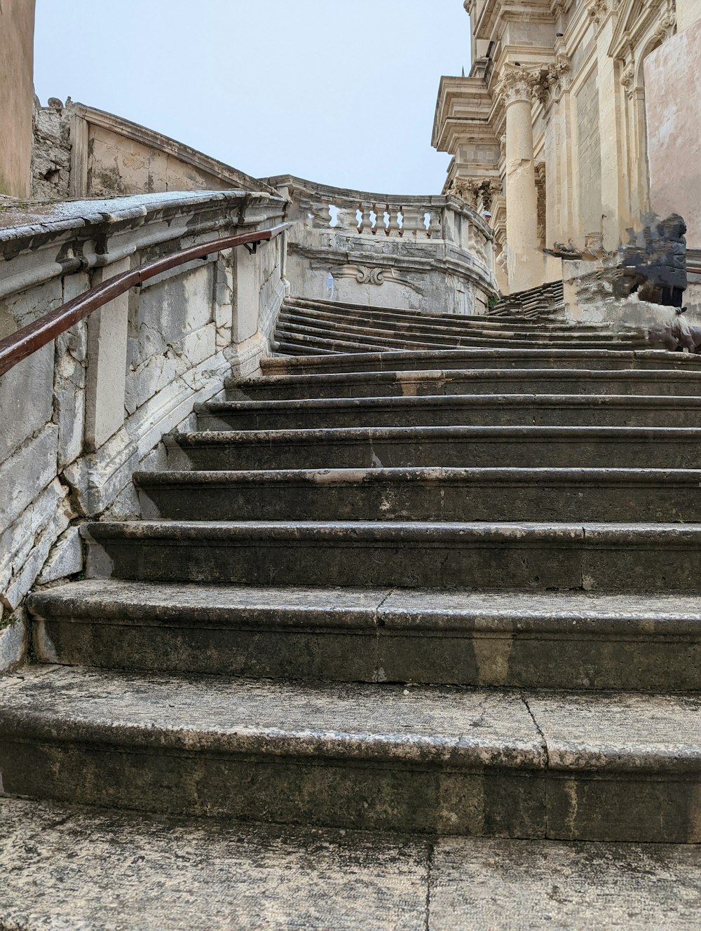 a set of stairs leading up to a building