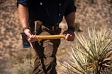 a man holding an axe