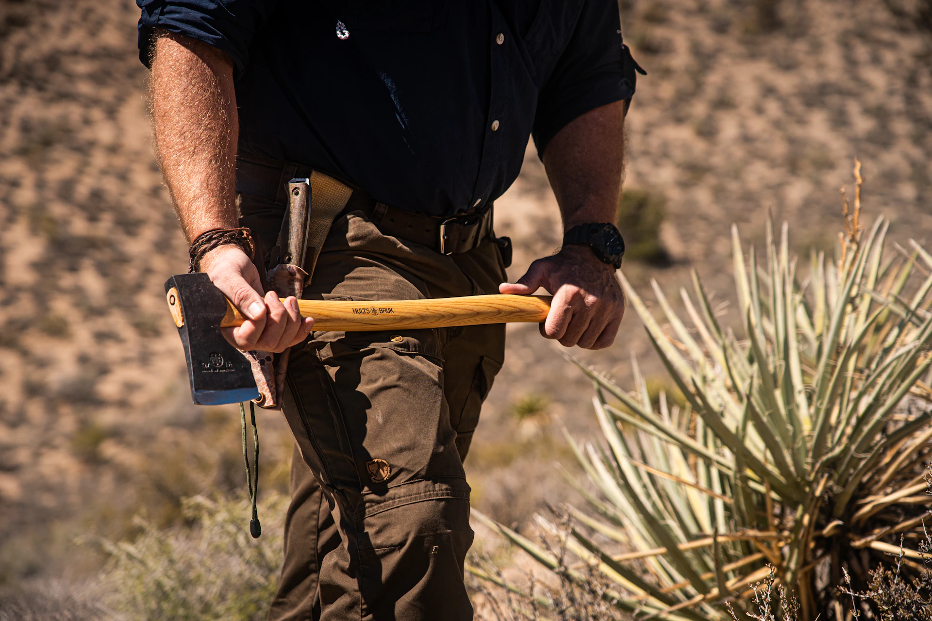 a man holding a large knife