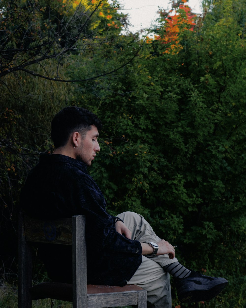 a man sitting on a bench