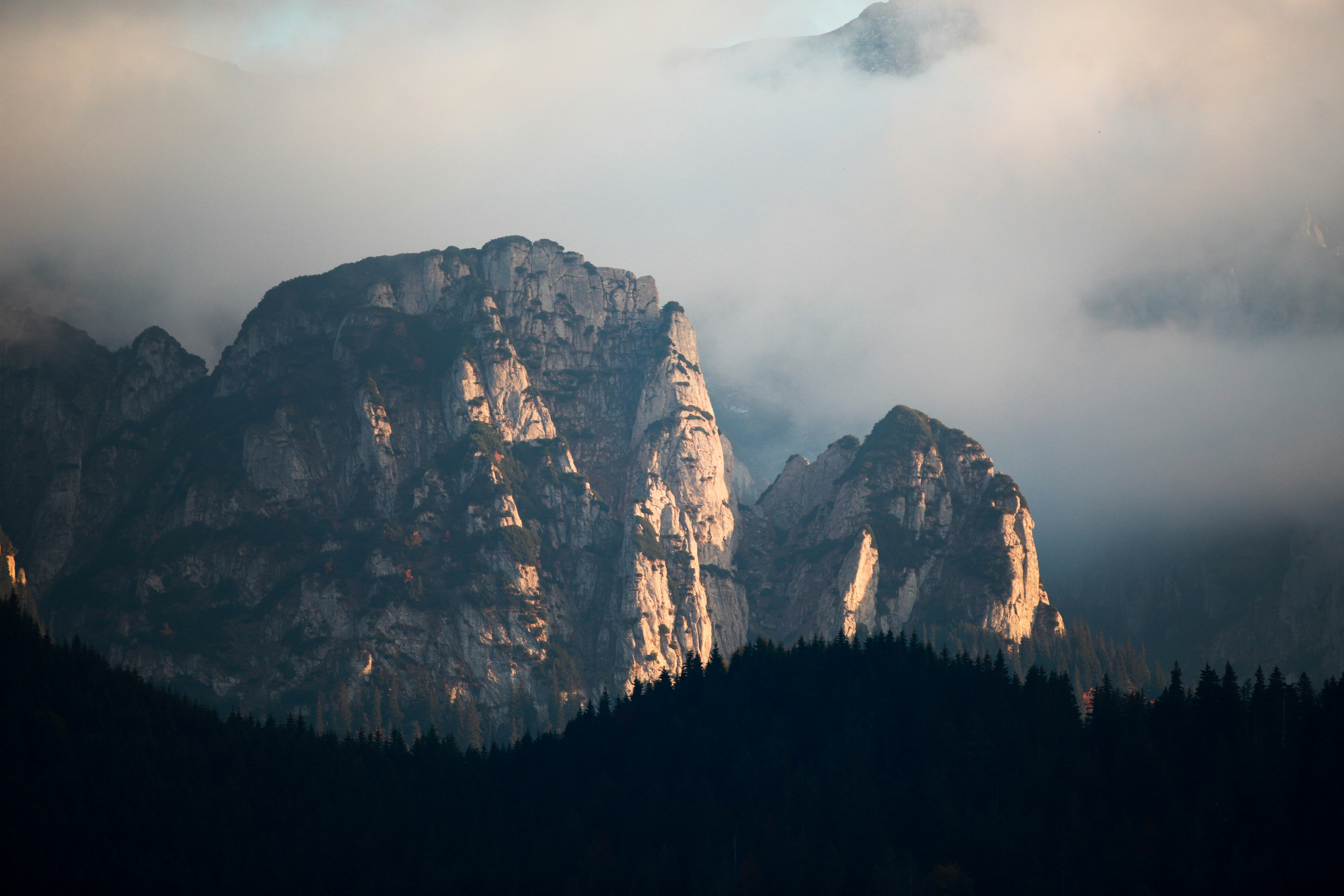 a mountain with snow