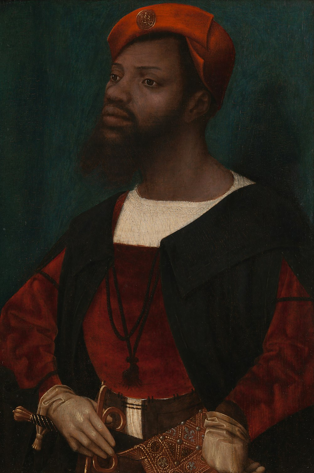 a man in a red robe