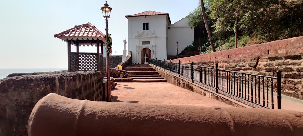 a walkway leading to a building