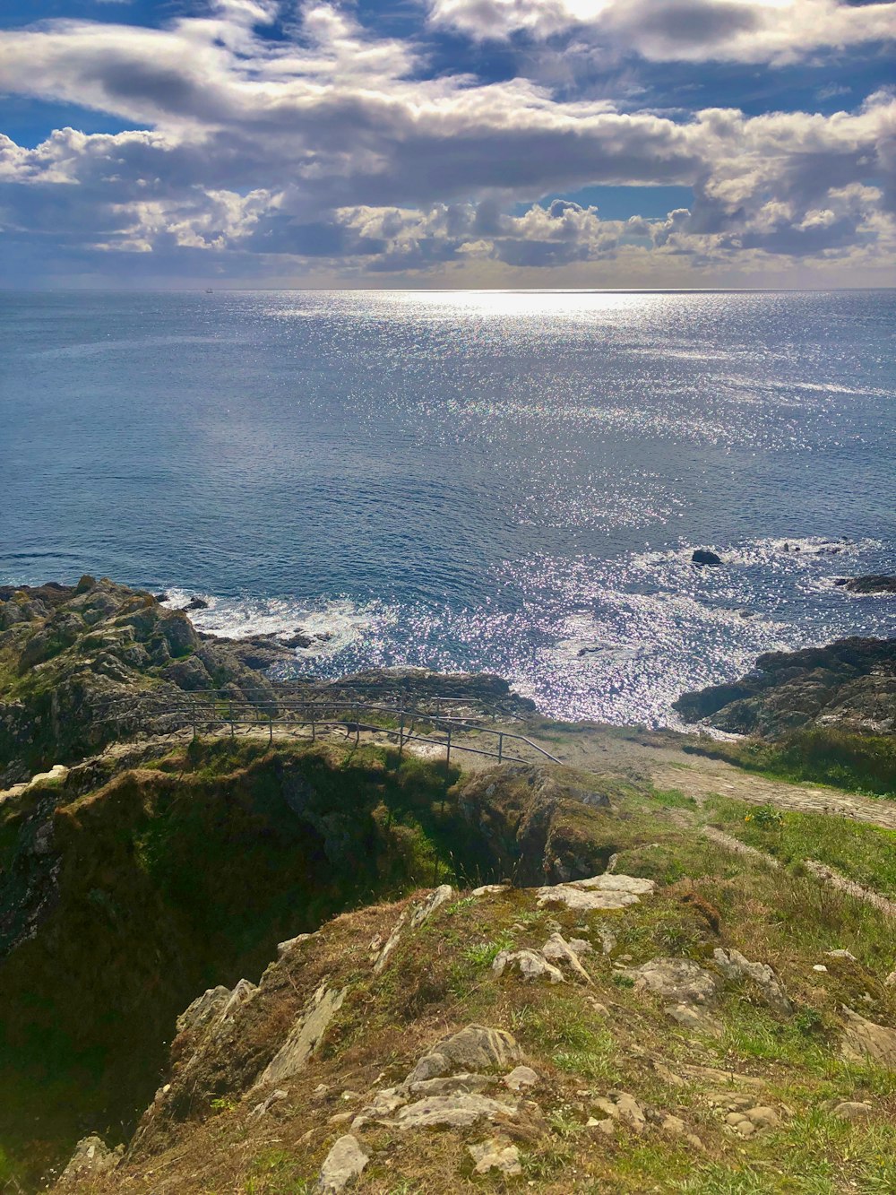 a view of a beach and ocean