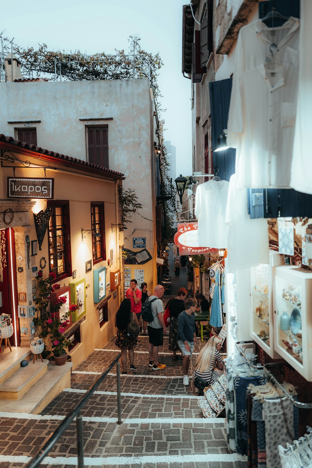 people walking down a street