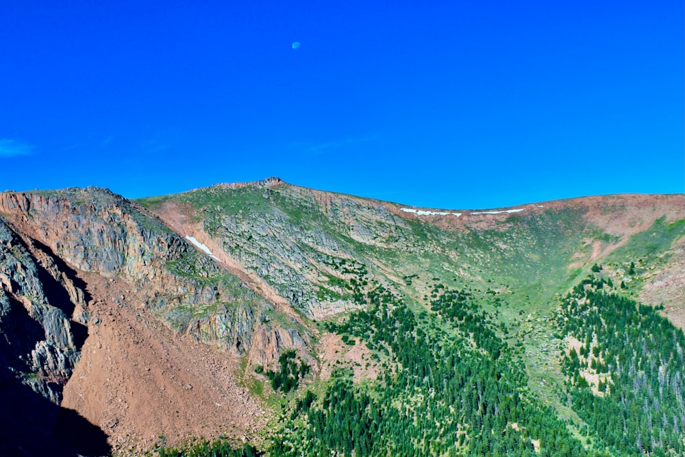 a landscape with hills and trees