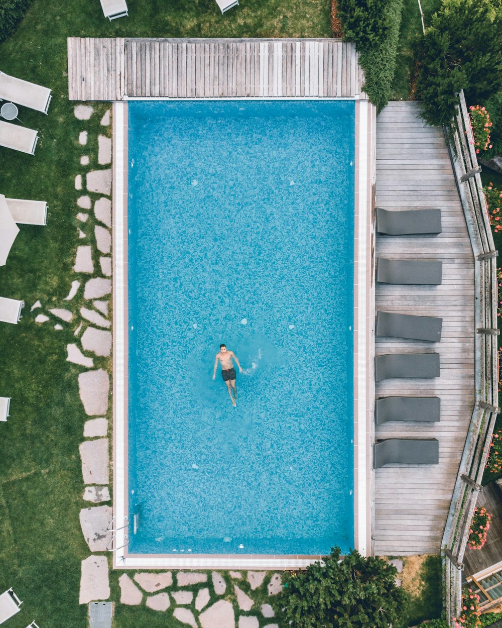 a person in a pool