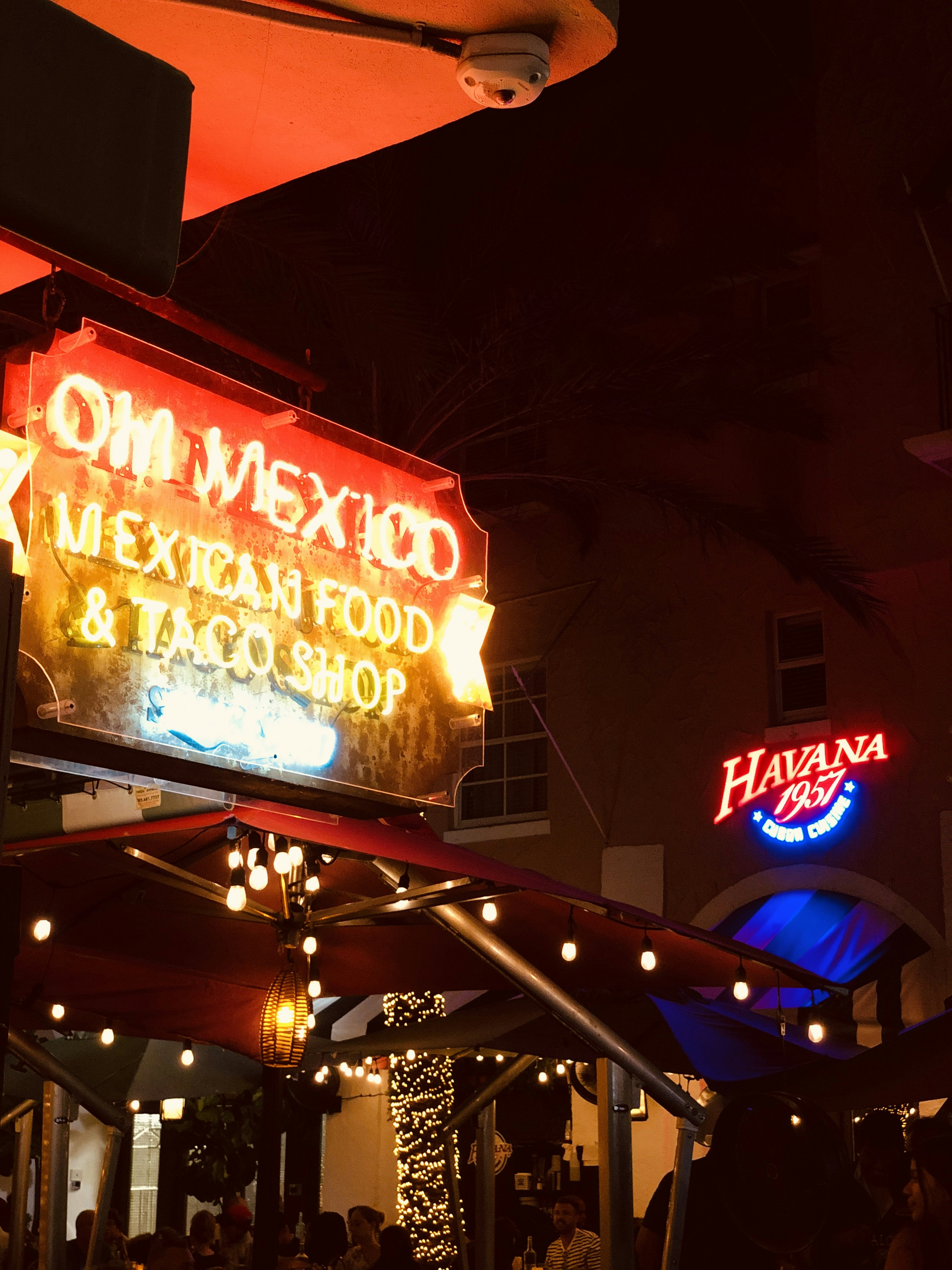 a sign with lights on it