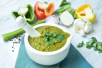 a bowl of soup with vegetables