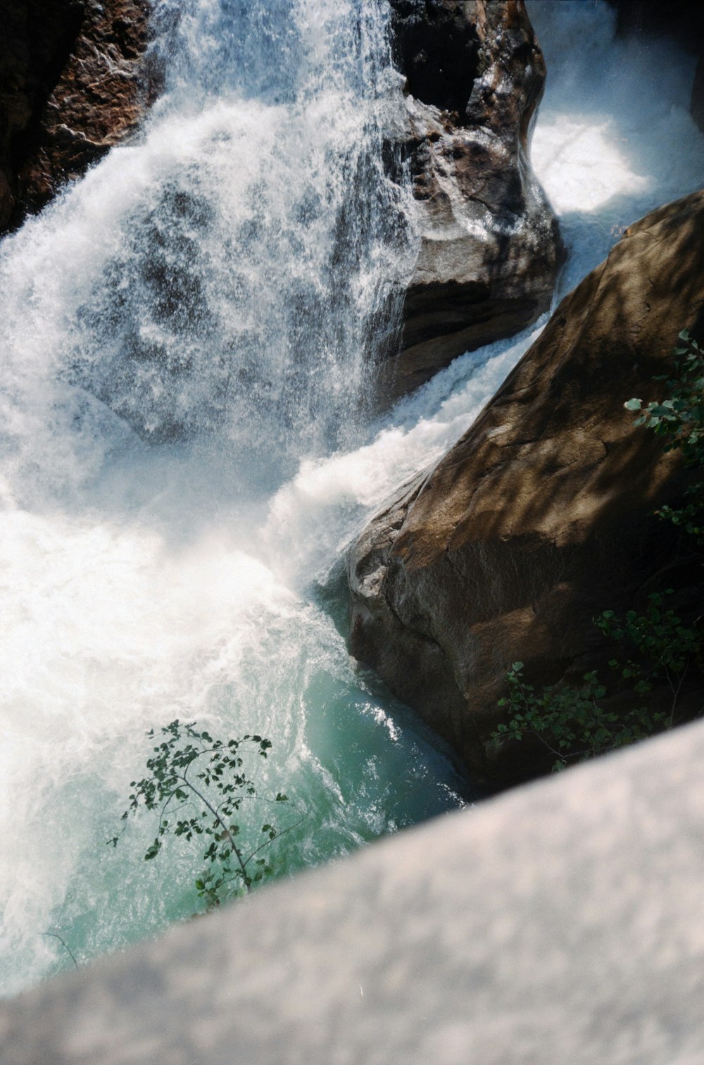 a waterfall over a cliff