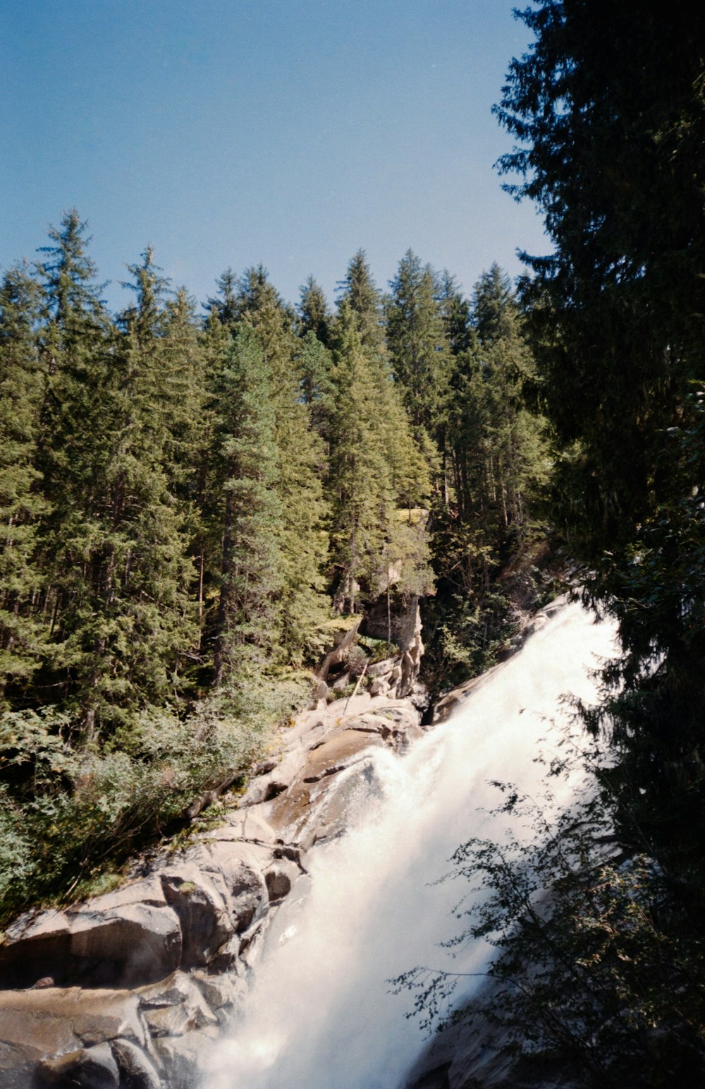 a waterfall in a forest