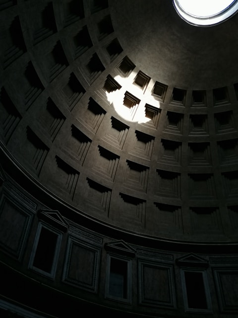 a building with a large arched ceiling
