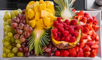 a plate of fruit