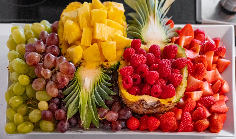 a plate of fruit