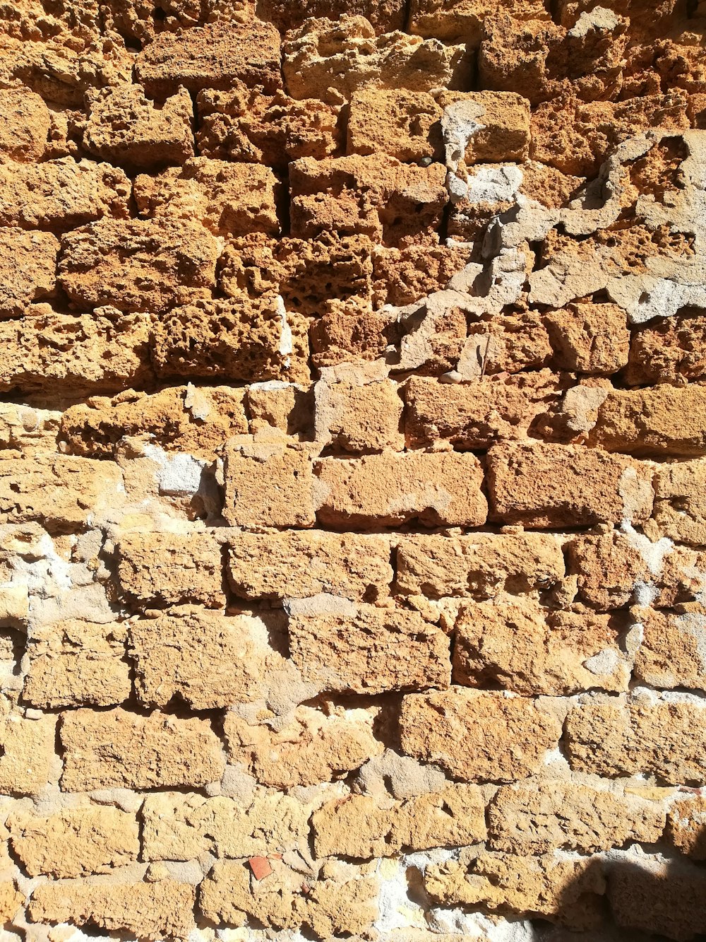 a close-up of a stone wall